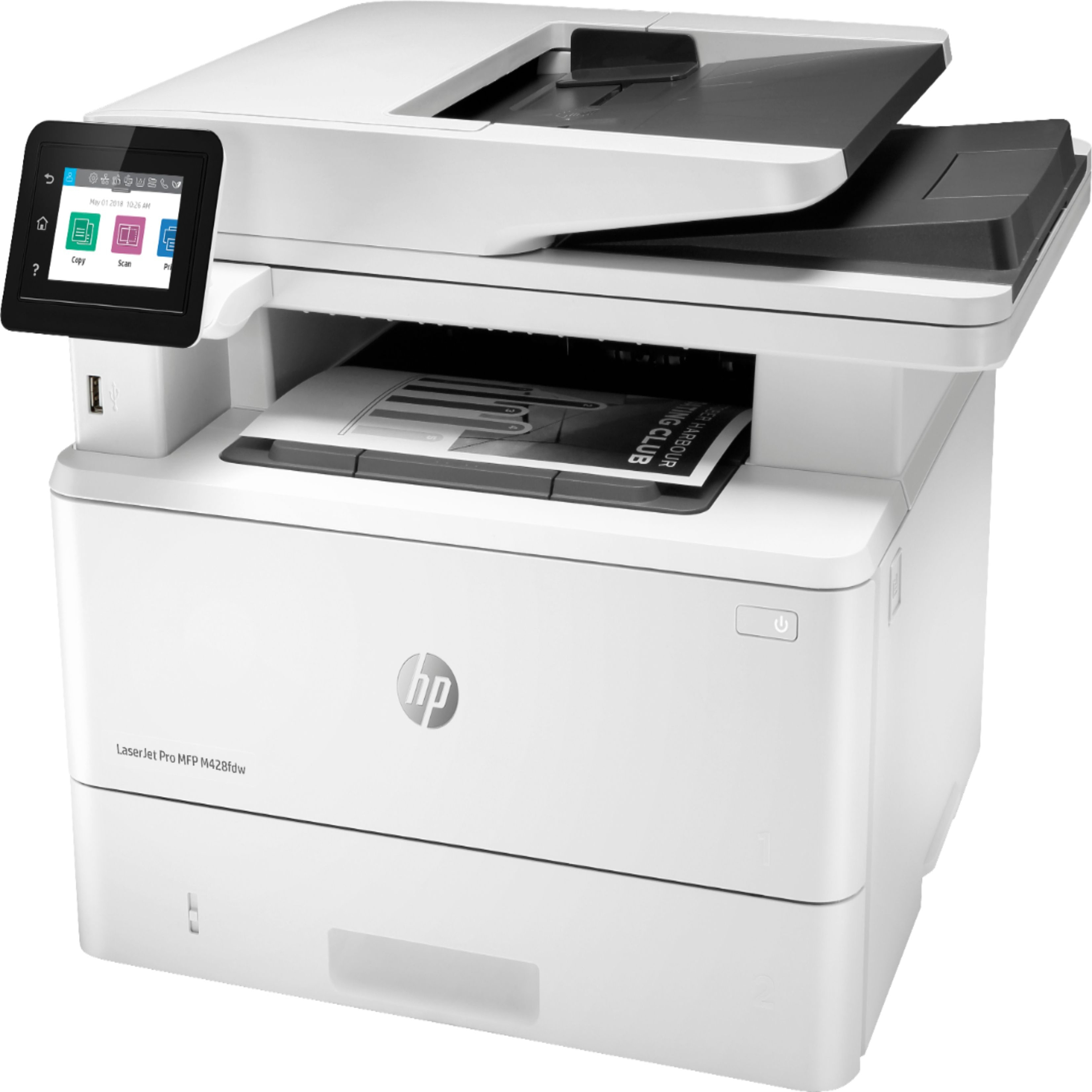 پرینتر اچ پی تک رنگ چهار کاره با چاپ لیزری مدل LaserJet Pro MFP M428fdw، سایز چاپ A4، قابلیت چاپ دو رو، مجهز به پورت شبکه و WiFi، قابلیت چاپ فایلهای فلش مموری از طریق USB، دارای صفحه نمایش LCD پرینتر اچ پی تک رنگ چهار کاره با چاپ لیزری مدل LaserJet Pro MFP M428fdw، سایز چاپ A4، قابلیت چاپ دو رو، مجهز به پورت شبکه و WiFi، قابلیت چاپ فایلهای فلش مموری از طریق USB، دارای صفحه نمایش LCD